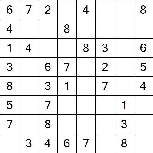 Sudoku 8x8 - Simple