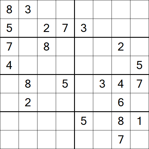 Sudoku 8x8 - Hard