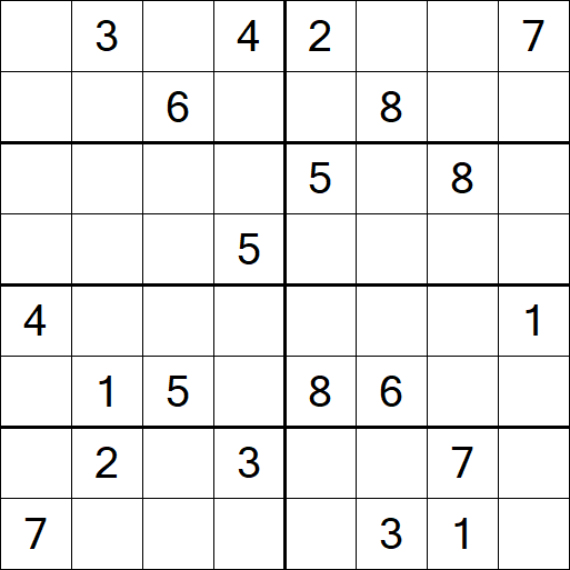 Sudoku 8x8 - Hard