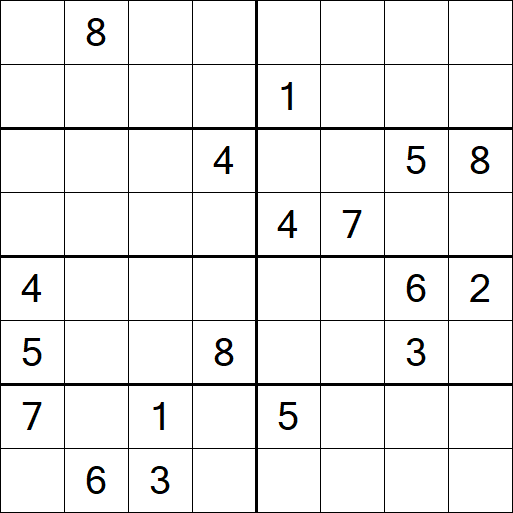 Sudoku 8x8 - Hard
