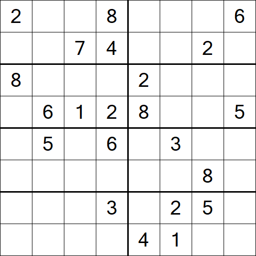 Sudoku 8x8 - Hard