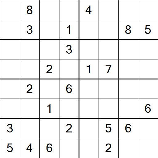Sudoku 8x8 - Hard