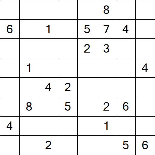 Sudoku 8x8 - Hard