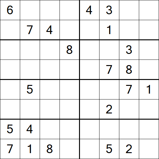 Sudoku 8x8 - Hard
