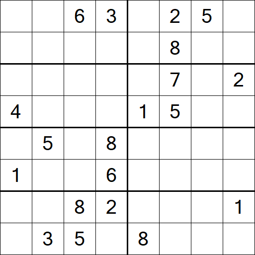 Sudoku 8x8 - Hard