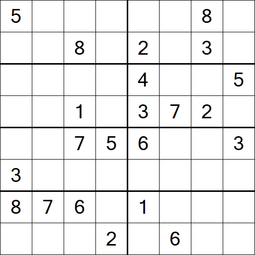 Sudoku 8x8 - Hard