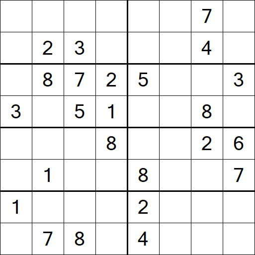 Sudoku 8x8 - Hard