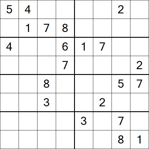Sudoku 8x8 - Hard