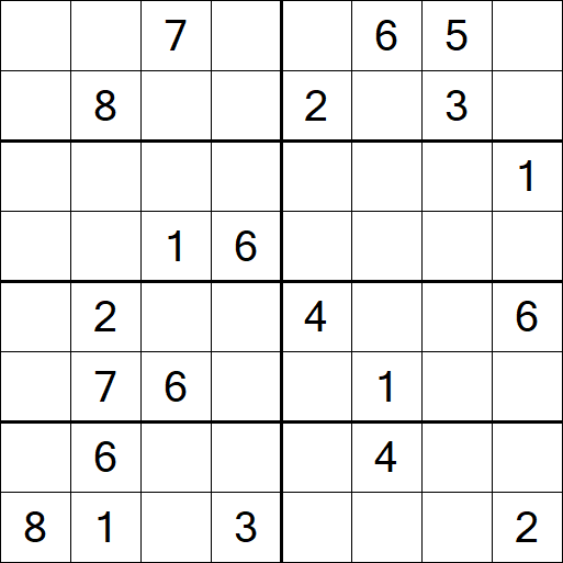 Sudoku 8x8 - Hard