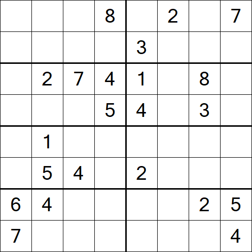 Sudoku 8x8 - Hard