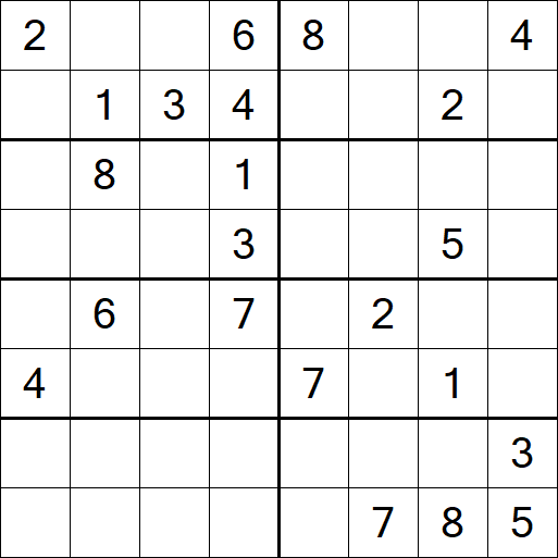 Sudoku 8x8 - Hard