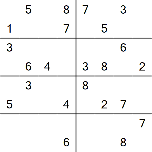 Sudoku 8x8 - Hard
