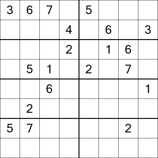 Sudoku 8x8 - Hard