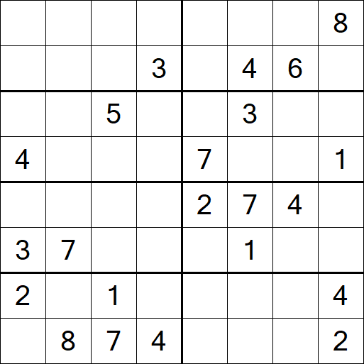 Sudoku 8x8 - Hard