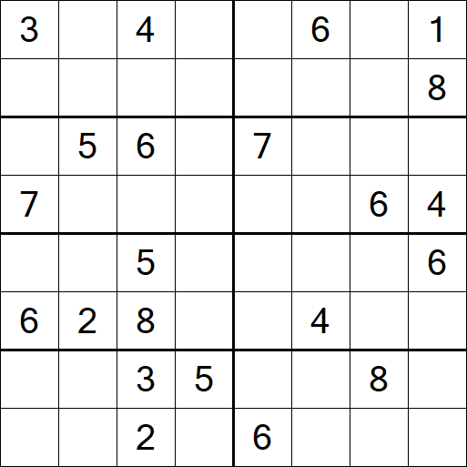 Sudoku 8x8 - Hard