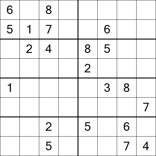 Sudoku 8x8 - Hard