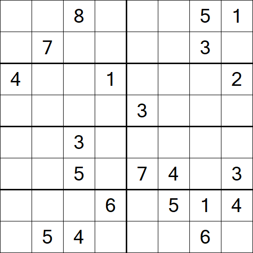 Sudoku 8x8 - Hard