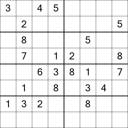 Sudoku 8x8 - Hard