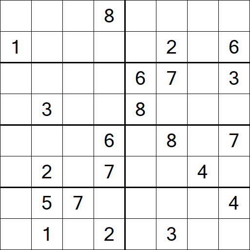 Sudoku 8x8 - Difficile