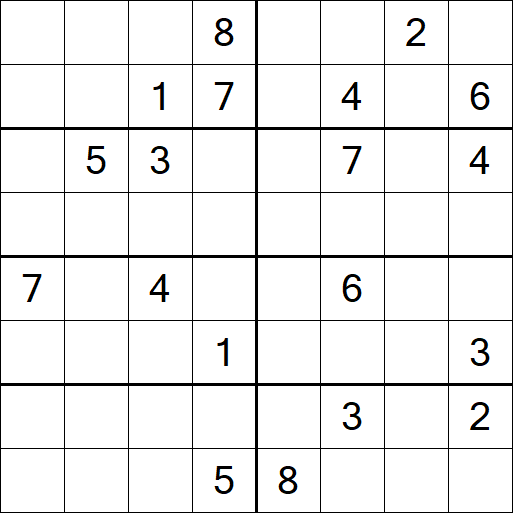Sudoku 8x8 - Difícil
