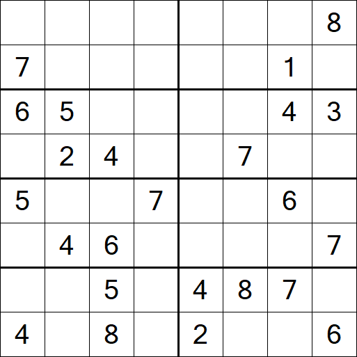 Sudoku 8x8 - Difícil