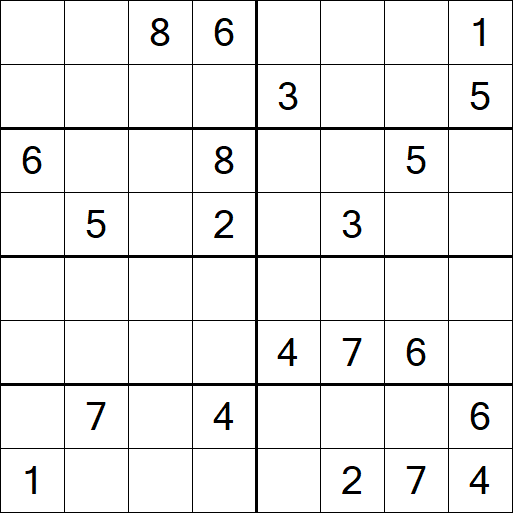 Sudoku 8x8 - Difícil