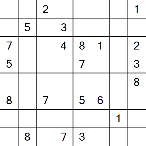 Sudoku 8x8 - Difícil