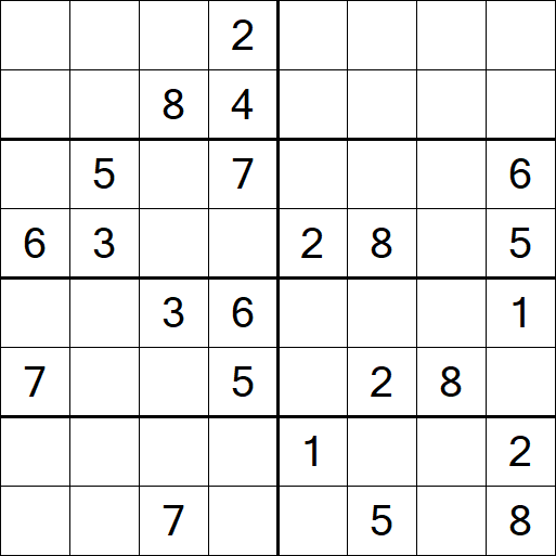 Sudoku 8x8 - Difficile