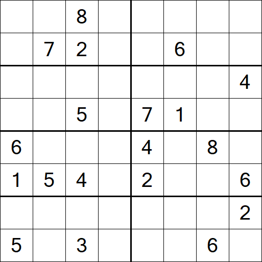 Sudoku 8x8 - Difficile