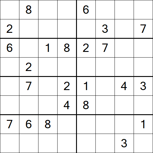 Sudoku 8x8 - Schwierig