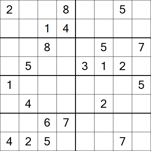 Sudoku 8x8 - Schwierig