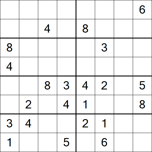 Sudoku 8x8 - Difficile