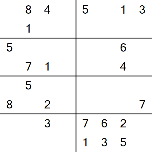 Sudoku 8x8 - Difficile