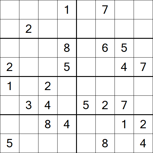 Sudoku 8x8 - Difficile