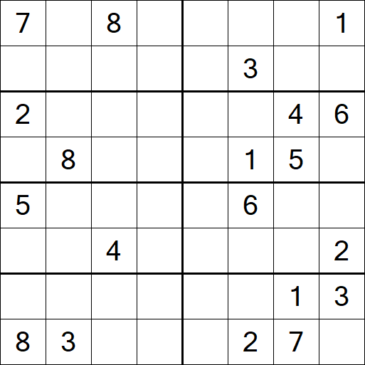 Sudoku 8x8 - Difícil
