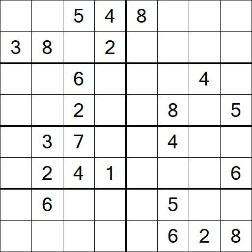 Sudoku 8x8 - Schwierig