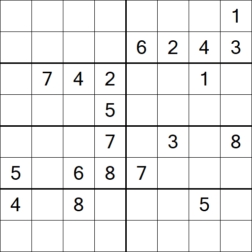 Sudoku 8x8 - Schwierig