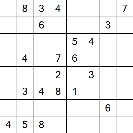 Sudoku 8x8 - Schwierig