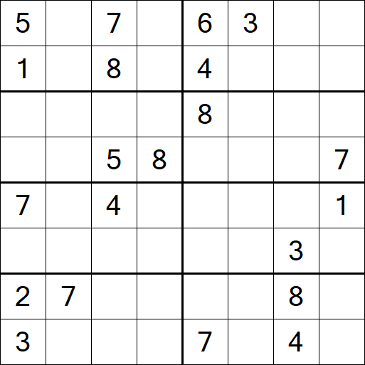 Sudoku 8x8 - Schwierig