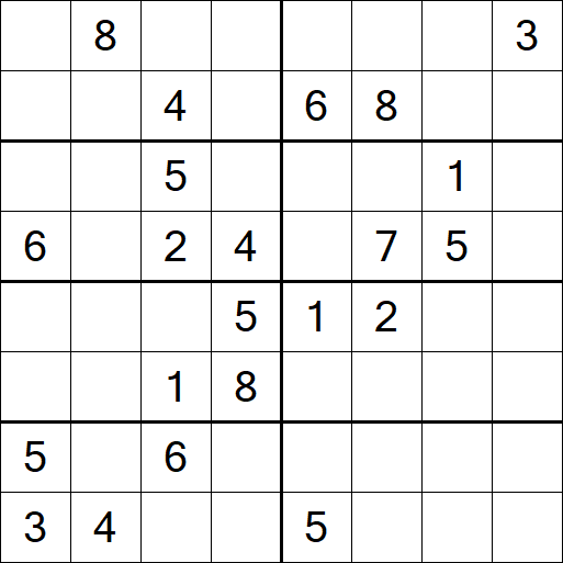 Sudoku 8x8 - Schwierig