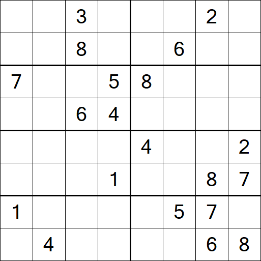 Sudoku 8x8 - Schwierig