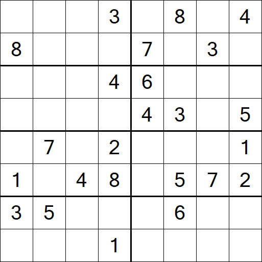 Sudoku 8x8 - Schwierig