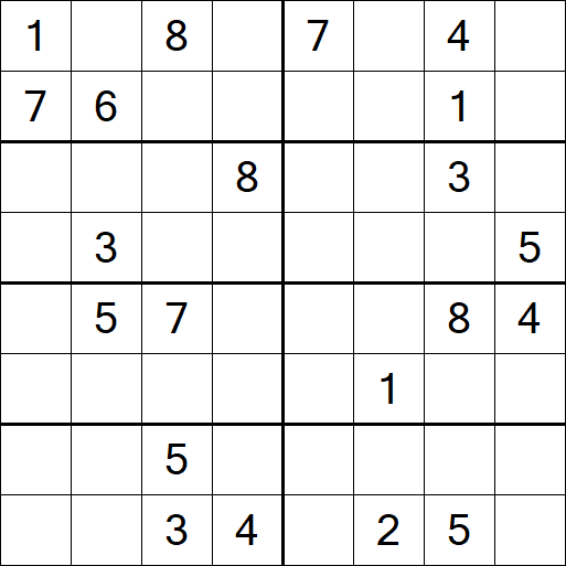 Sudoku 8x8 - Hard