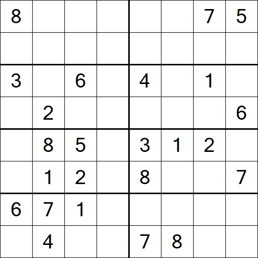 Sudoku 8x8 - Schwierig