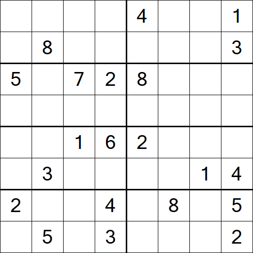 Sudoku 8x8 - Schwierig