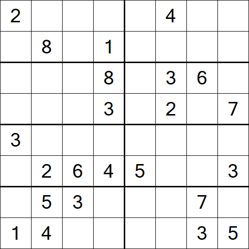 Sudoku 8x8 - Difficile