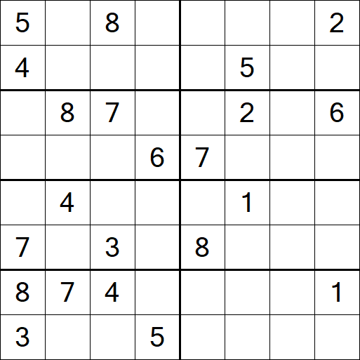 Sudoku 8x8 - Difícil