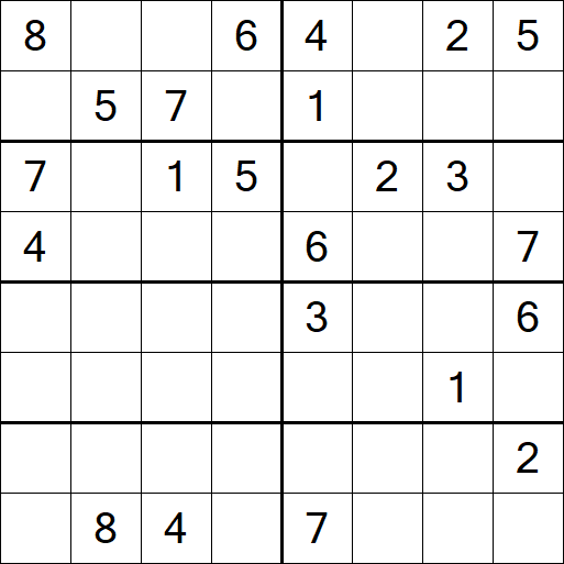 Sudoku 8x8 - Hard