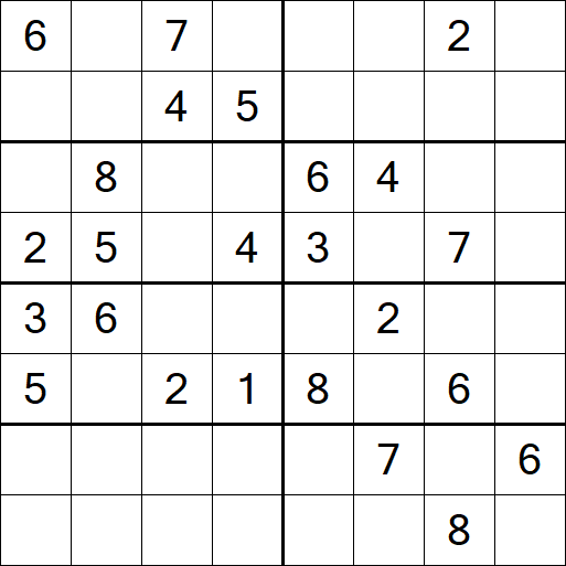 Sudoku 8x8 - Difícil