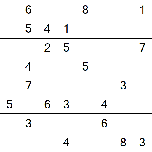Sudoku 8x8 - Difícil